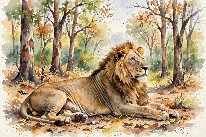 Asiatic Lion in Gir Forest